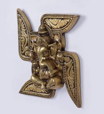 Brass Lord Ganesha Swastika Wall Hanging 3
