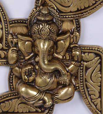 Brass Lord Ganesha Swastika Wall Hanging 4