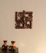 lord ganesha on om swastik metal wall hanging
