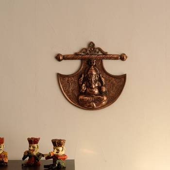 Lord Ganesha on Phanki Metal Wall Hanging 1