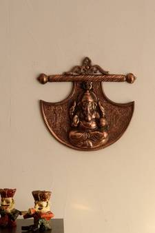 Lord Ganesha on Phanki Metal Wall Hanging