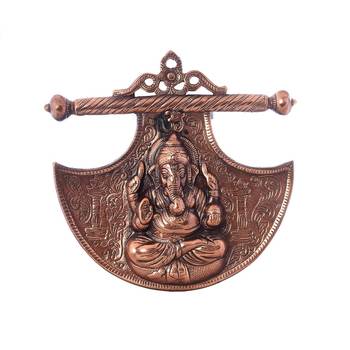 Lord Ganesha on Phanki Metal Wall Hanging 2