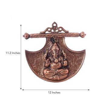 Lord Ganesha on Phanki Metal Wall Hanging 3