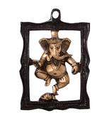 Ganesha in Frame Brass Wall Hanging