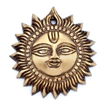Brass Smiling Surya Wall Hanging 1