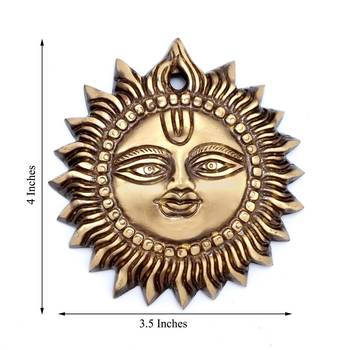 Brass Smiling Surya Wall Hanging 2