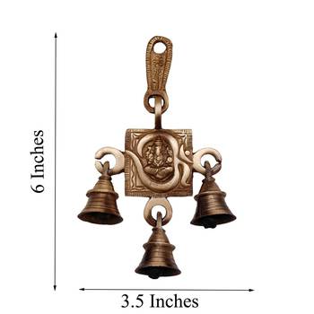 Brass Om Ganesh Hanging Bells 2
