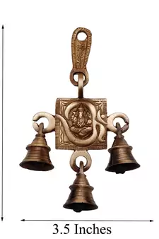 Brass Om Ganesh Hanging Bells