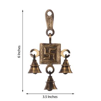 Swastik Brass Hanging Bells 2