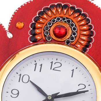 Handcrafted Papier-Mache 2 Peococks Decorative Wall Clock 5