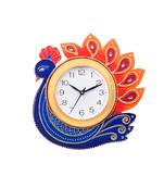 Handcrafted Papier-Mache Peocock Wall Clock