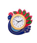Handcrafted Papier-Mache Peocock Wall Clock