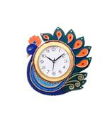 Handcrafted Papier-Mache Peocock Wall Clock