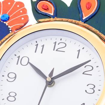 Handcrafted Papier-Mache Peocock Wall Clock 4