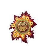 Handcrafted Papier-Mache Leaf Shape Wall Clock