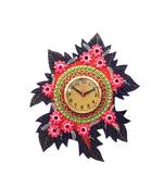 Handcrafted Papier-Mache Leaf Shape Wall Clock