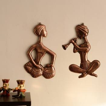 Set of 2 Musicians Metal Wall Hanging 1