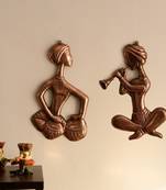 Set of 2 Musicians Metal Wall Hanging