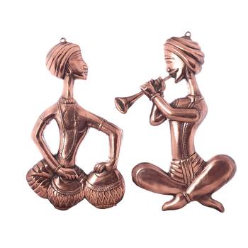 Set of 2 Musicians Metal Wall Hanging 2
