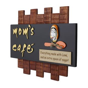 Wooden Mom's Cafe Wall Hanging Decorative Showpiece 1
