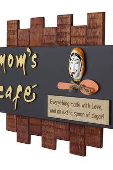 Wooden Mom's Cafe Wall Hanging Decorative Showpiece