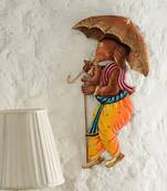 Wrought Iron Bansuri Ganesha Wall Hanging Decorative Showpiece