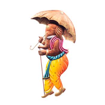 Wrought Iron Bansuri Ganesha Wall Hanging Decorative Showpiece 2