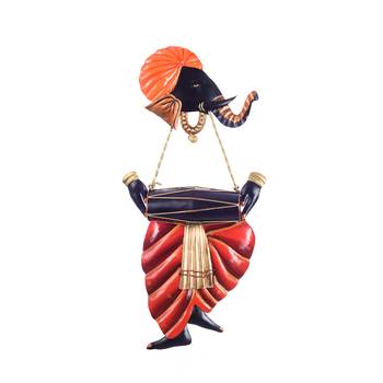 Lord Ganesha playing Dholak Wall Hanging 2