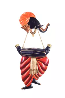 Lord Ganesha playing Dholak Wall Hanging