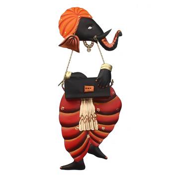 Lord Ganesha playing Harmonium Wall Hanging 1
