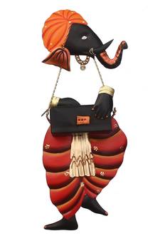 Lord Ganesha playing Harmonium Wall Hanging