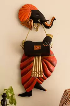 Lord Ganesha playing Harmonium Wall Hanging