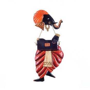 Lord Ganesha playing Harmonium Wall Hanging 3