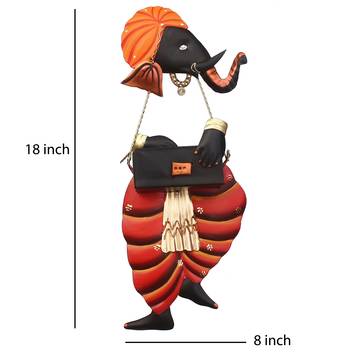 Lord Ganesha playing Harmonium Wall Hanging 4