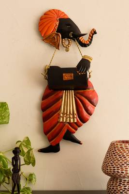 Lord Ganesha playing Harmonium Wall Hanging 5
