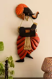 Lord Ganesha playing Harmonium Wall Hanging