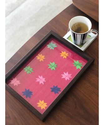 Medium Red Tray with Brown Frame 3