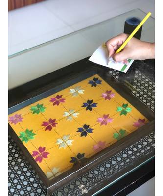 Large Yellow Tray with Brown Frame 1