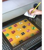 Large Yellow Tray with Brown Frame