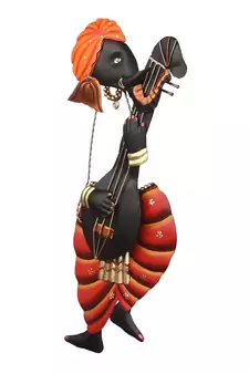 Lord Ganesha playing Sitar Wall Hanging