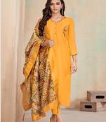 Yellow Fancy Cotton Salwar