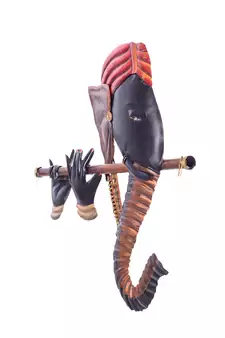 Wrought Iron Bansuri Ganesha Wall Hanging