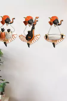 Set Of 3 Musician Lord Ganesha Wall Hangings