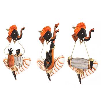 Set Of 3 Musician Lord Ganesha Wall Hangings 5