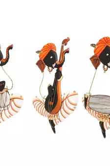 Set Of 3 Musician Lord Ganesha Wall Hangings