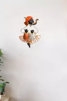 Musician Ganesha Playing Tabla Wall Hanging