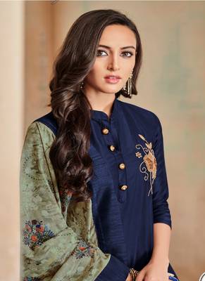 Navy-Blue Fancy Cotton Salwar 2