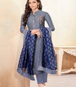 Grey Fancy Cotton Salwar