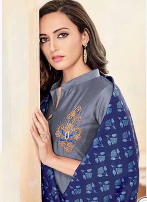 Grey Fancy Cotton Salwar 2