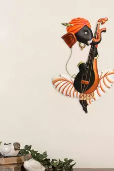 Musician Ganesha Playing Veena Wall Hanging